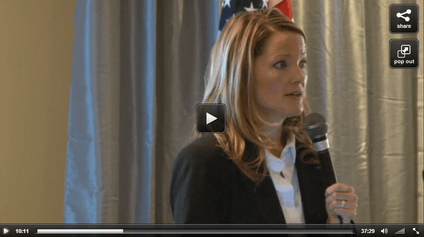 Marisa Hebble and Sheriff Donelan at the Franklin County Chamber Breakfast